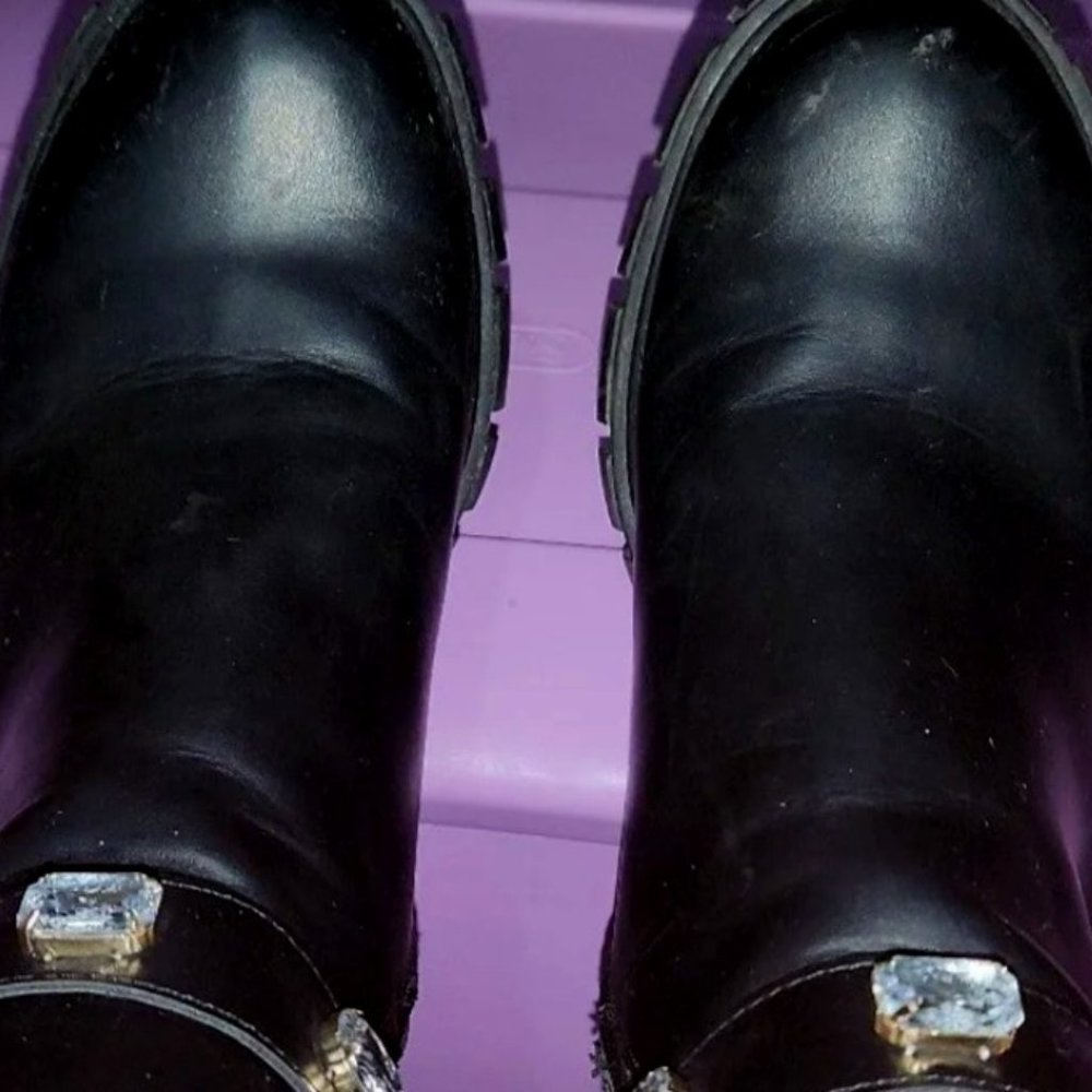 Madden Girl Black Pari Jeweled Boot